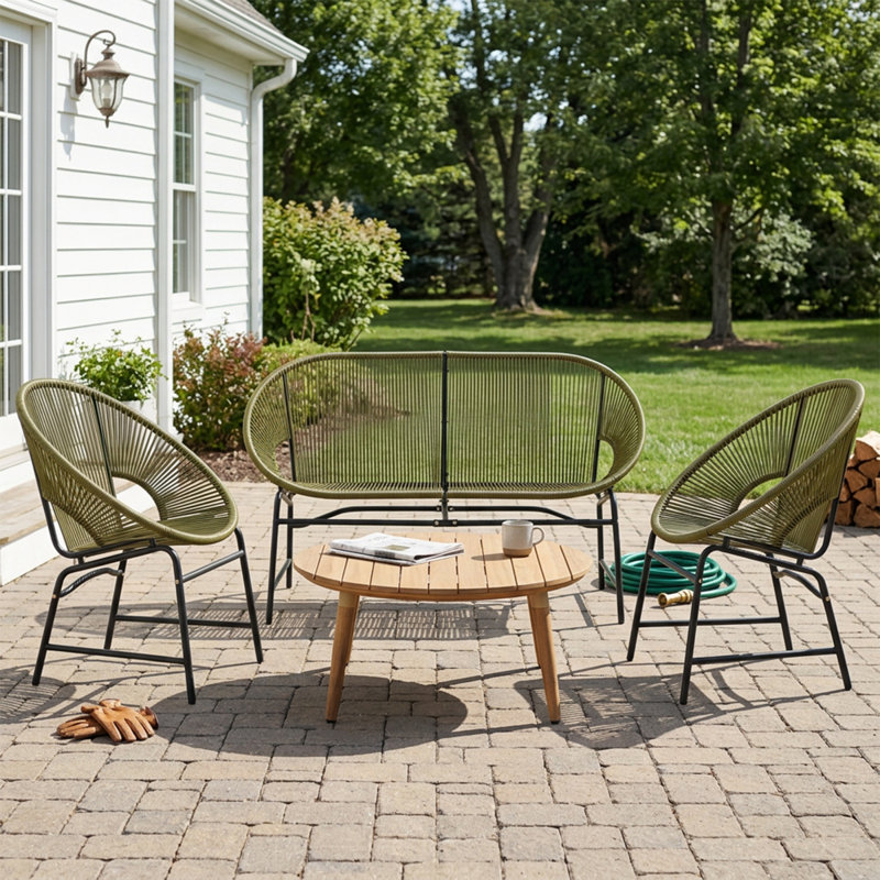 ENSEMBLE DE CHAT 4 PCS NUSA PATIO, Vert