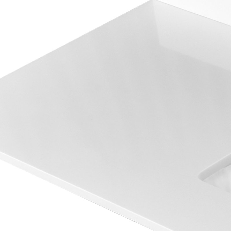 60"X22" Bathroom Stone Vanity Top Lightning White With Undermount Ceramic Sink And 3 Faucet Hole With Backsplash