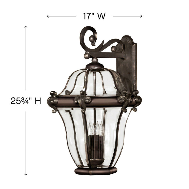 San Clemente 4-Light Outdoor Wall Lantern, Copper Bronze