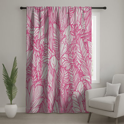 Rideaux et voilages à feuilles roses