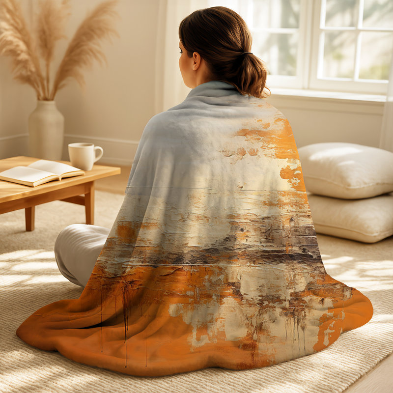 Copper Glow - Abstract Landscapes Throw Blanket