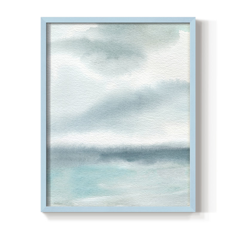 Seaside Sanctuary II Framed Print - Solid Wood, Blue, 21" H x 17" W