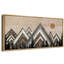 «Western Wood Effect Landscape Abstract Geometric Mountain Range», reproduction sur toile encadrée-98042302-111176170