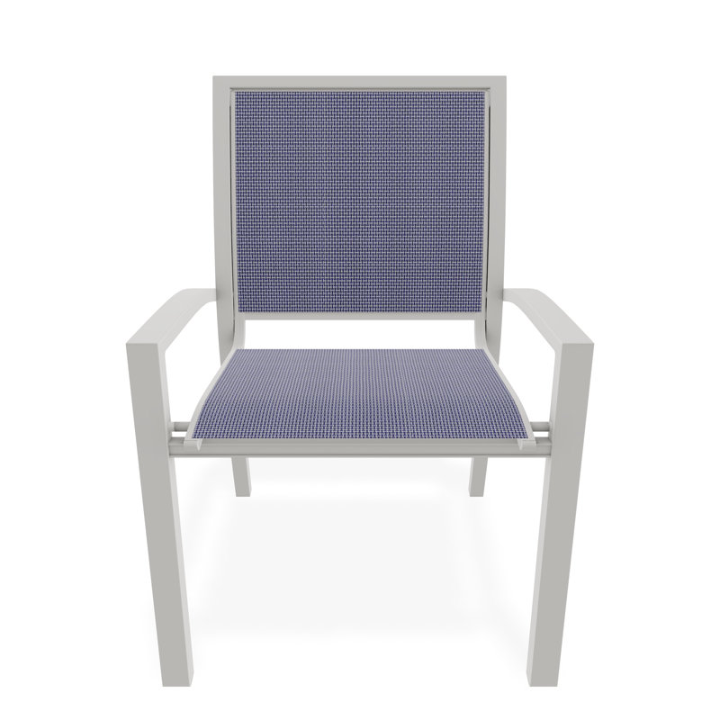 Chaise de café empilable Kendall, Neige, Brise