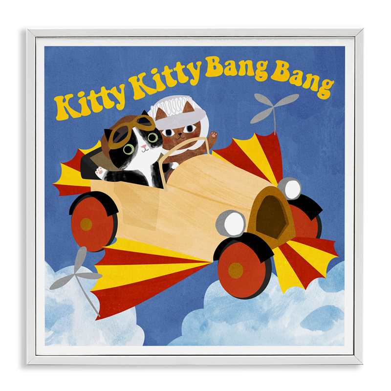 Drôle de pilote, chats parodiques, estampe numérique, design par Angie Rozelaar, H 12 po x l 12 po