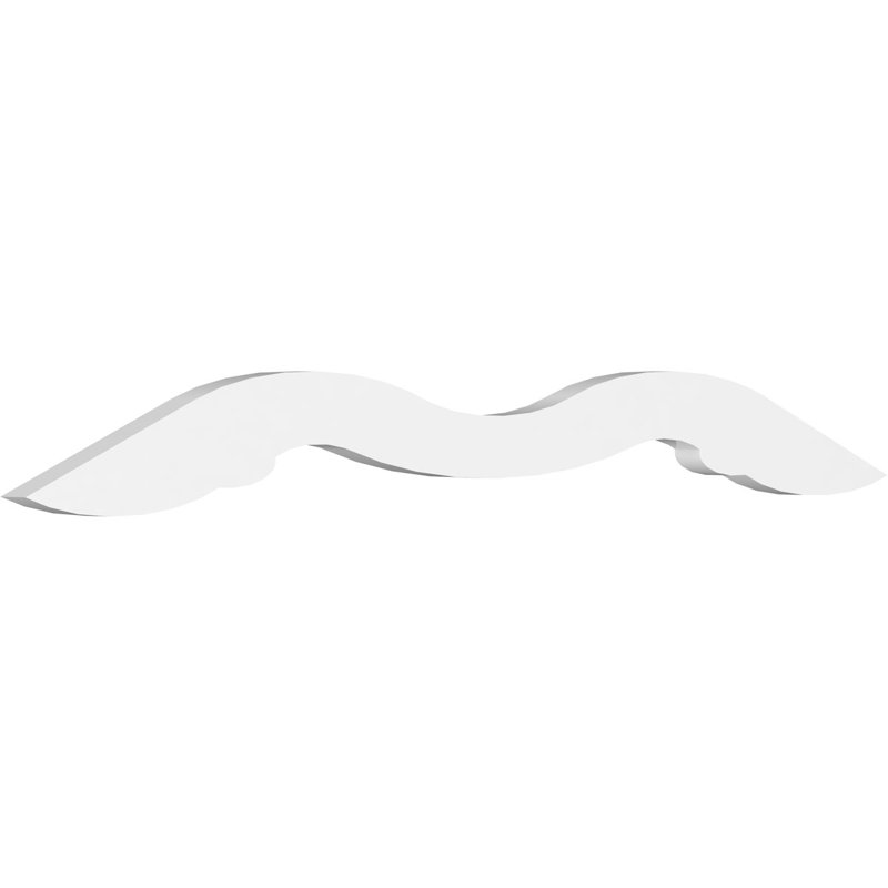 Midway Architectural Grade PVC Gable, 7.5" H x 36" W x 1" D, 5/12