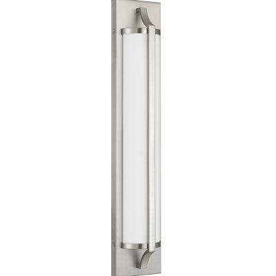 24 - Inches Modern Contemporary Brushed Nickel Bathroom Vanity Bar, Bright And Efficient Energy Smart Led, 230 Lumens 12W, 3 Selectable Color Temperatures, Dimmable With Compatible Dimmers, Silk
