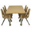 Table rectangulaire d'activités en T avec moulures totales réglables-109512140-109512146-109512148