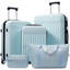 Ensemble de bagage 5 pièces, valise de transport rigide, bagage extensible avec sacs de voyage, roulettes, verrou TSA-129108339