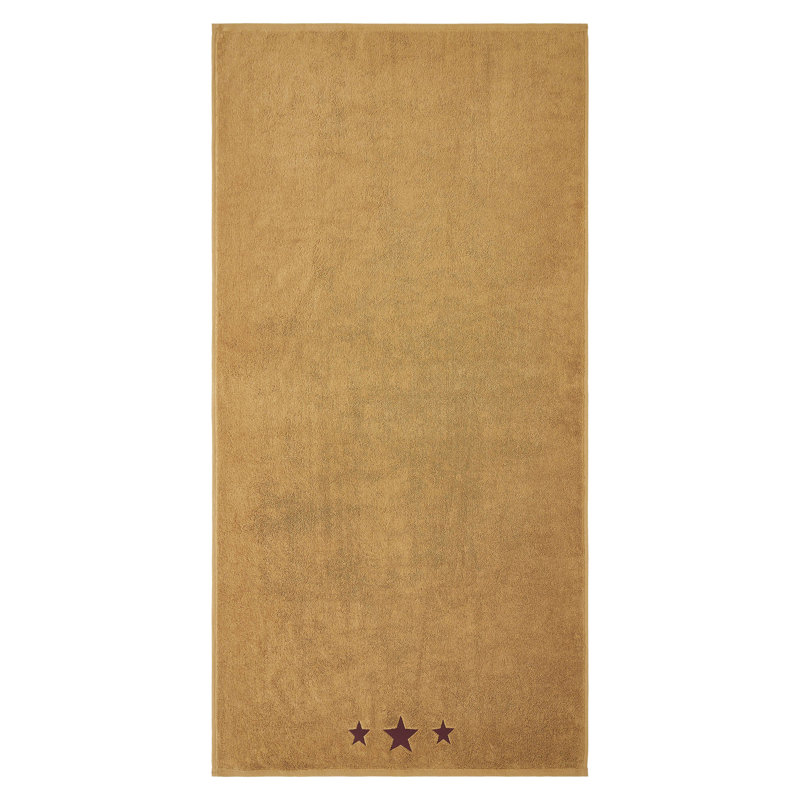Timeless Linens Stars Bath Towel Set of 2 27x54, Red/Tan