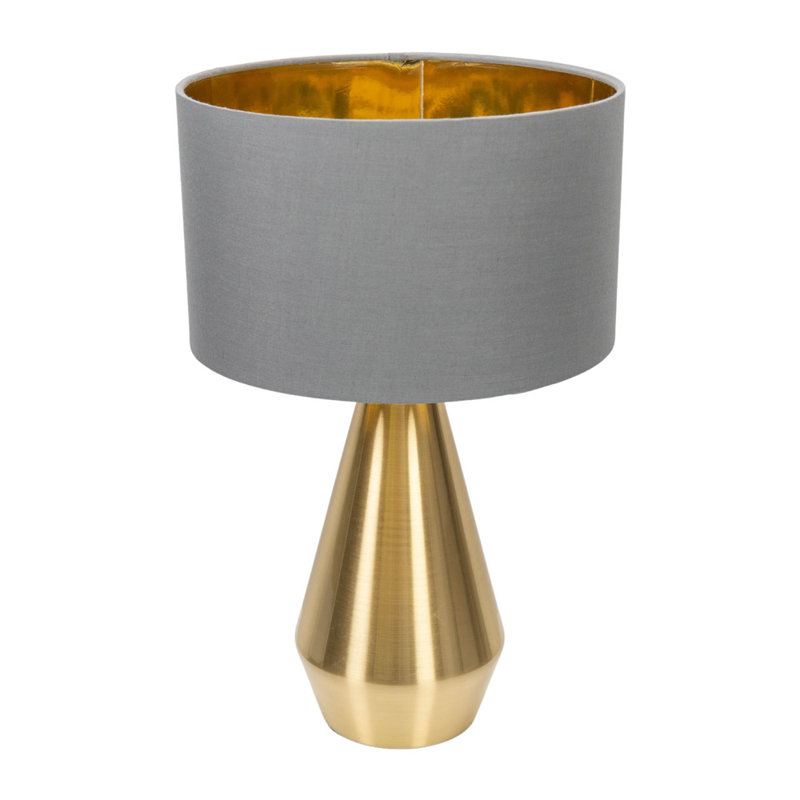 Alamar Gold Dimmable Touch Table Lamp with Black with Gold Inner Lamp Shade, Yes, Grey