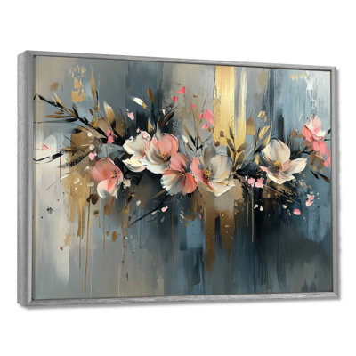 «Mistic Symphony Of Abstract Fuschia Flowers III», art sur toile Fuschia