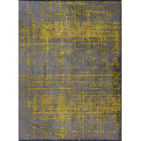 Rapture Gray/Yellow Abstract Luxury Area Rug