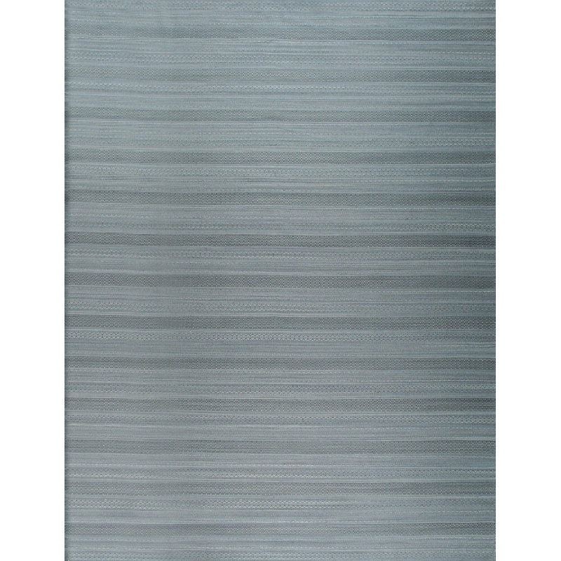 Gray Hand-Knotted Wool Striated Bands Geometric Modern Contemporary Carpet Rug, 9' x 12'