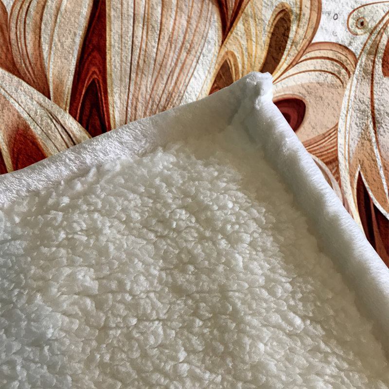 Throw Blanket, 51" W x 60" L, Floral/Abstract, Red/Tan/Orange