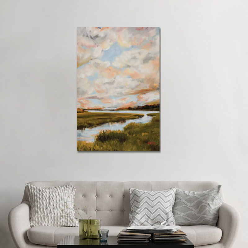 Des nuages chauds au-dessus du marais, Toile tendue, H 48 po x l 32 po x P 1,5 po