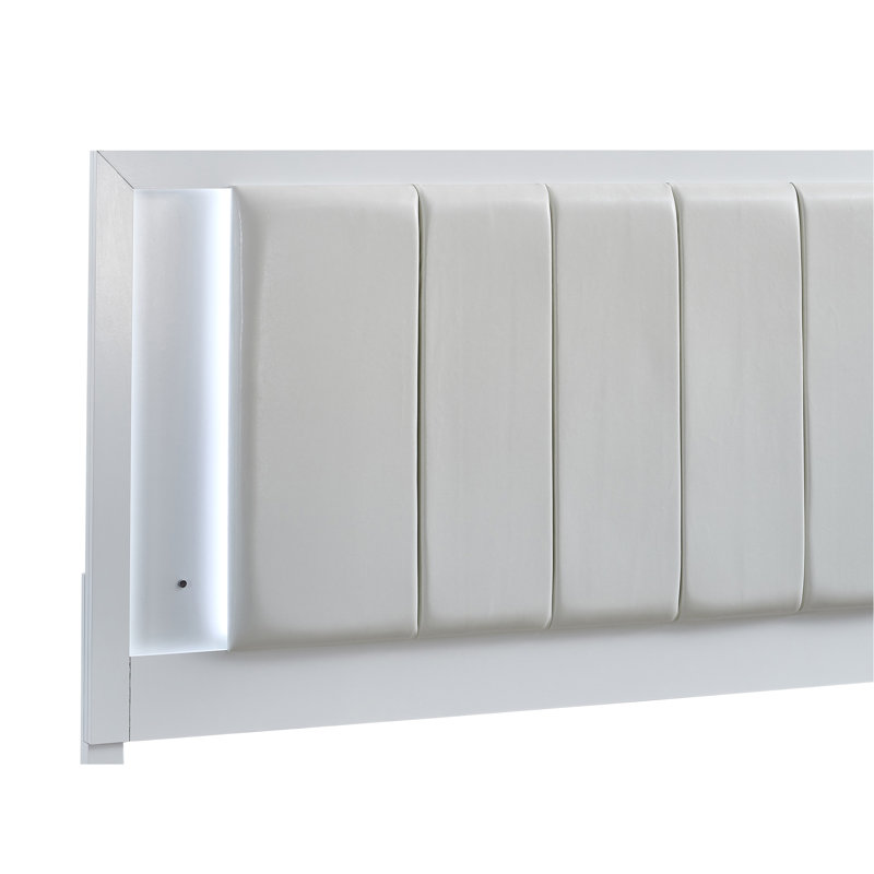 Lit double Burlington (matelas non inclus), blanc