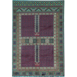 Hand-Knotted High-Quality Purple and Green Area Rug