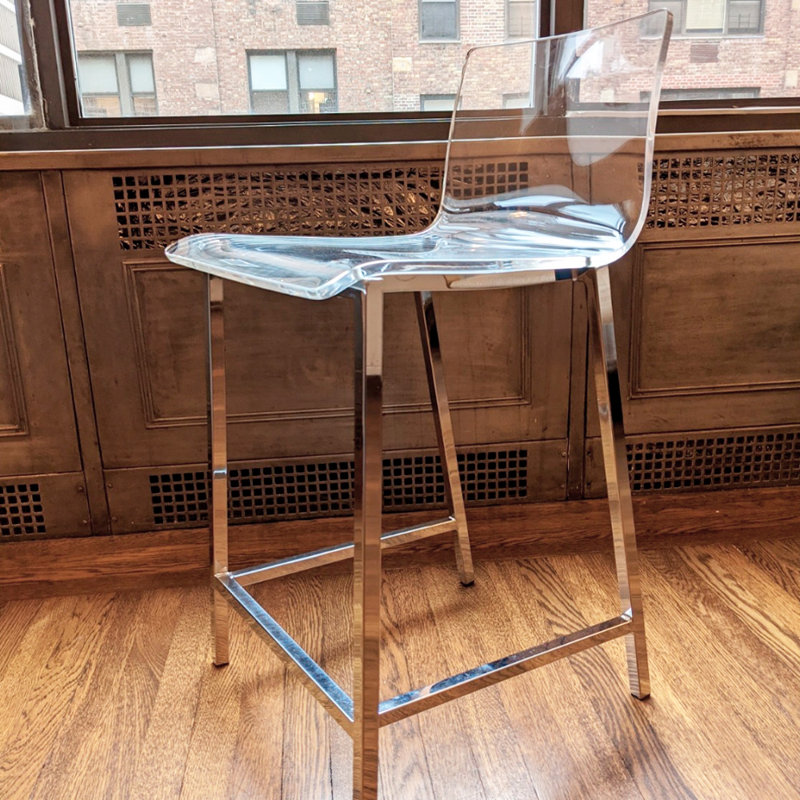 Counter Stool with Metal Frame, Chrome