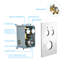 Double pomme de douche carrée 10 po - Fixation murale avec fonction pluie