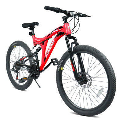 26 Inch Mountain Bike With 21-speed & Full Suspension, High Strength Steel Frame, Alloy Rims, Dual Disc Brakes For All Terrains