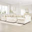 Canapé modulaire surdimensionné surdimensionné en nuage, canapé modulaire convertible, accoudoirs très larges avec repose-pieds, tissu velours côtelé doux, conception ergonomique, assemblage facile, pour le salon-541285459