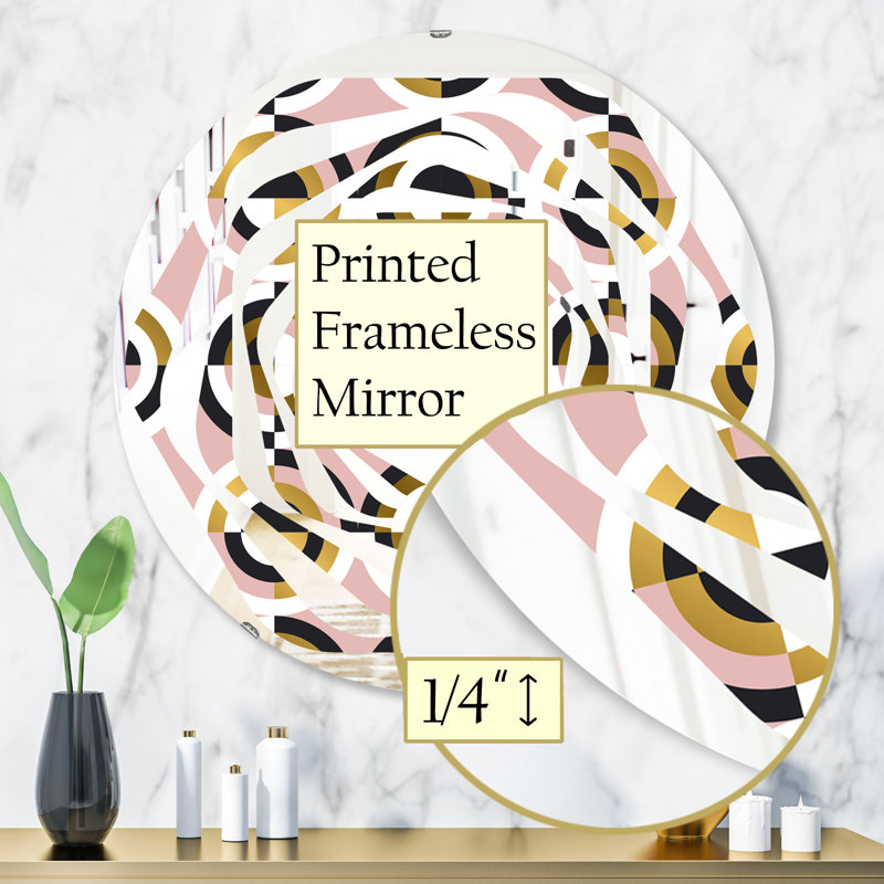 Miroir mural whirl abstract geometry i modern, H 31,5 po x l po