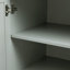Grande armoire de rangement grise avec portes et trois tiroirs pour salle de bain ou bureau | Idée de cadeau-182775751