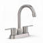 Robinet de lavabo de salle de bain 2 poignées en nickel brossé avec poignées en acier inoxydable pour 3 trous