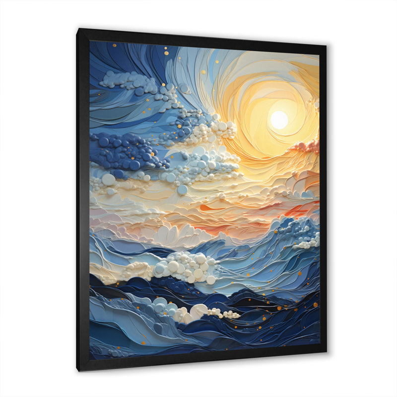 «Yacoub Clouds Whispers of Clouds II», reproduction sur toile, Cadre photo noir, H 32 po x l 16 po x P 1 po