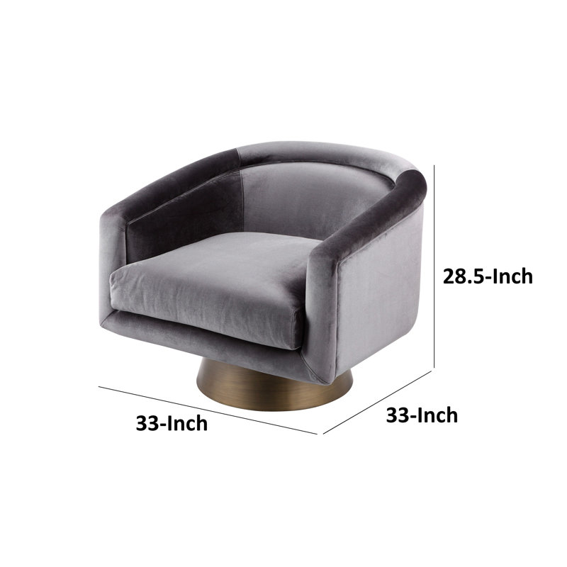 Fauteuil pivotant rembourré Rxa, Velours gris