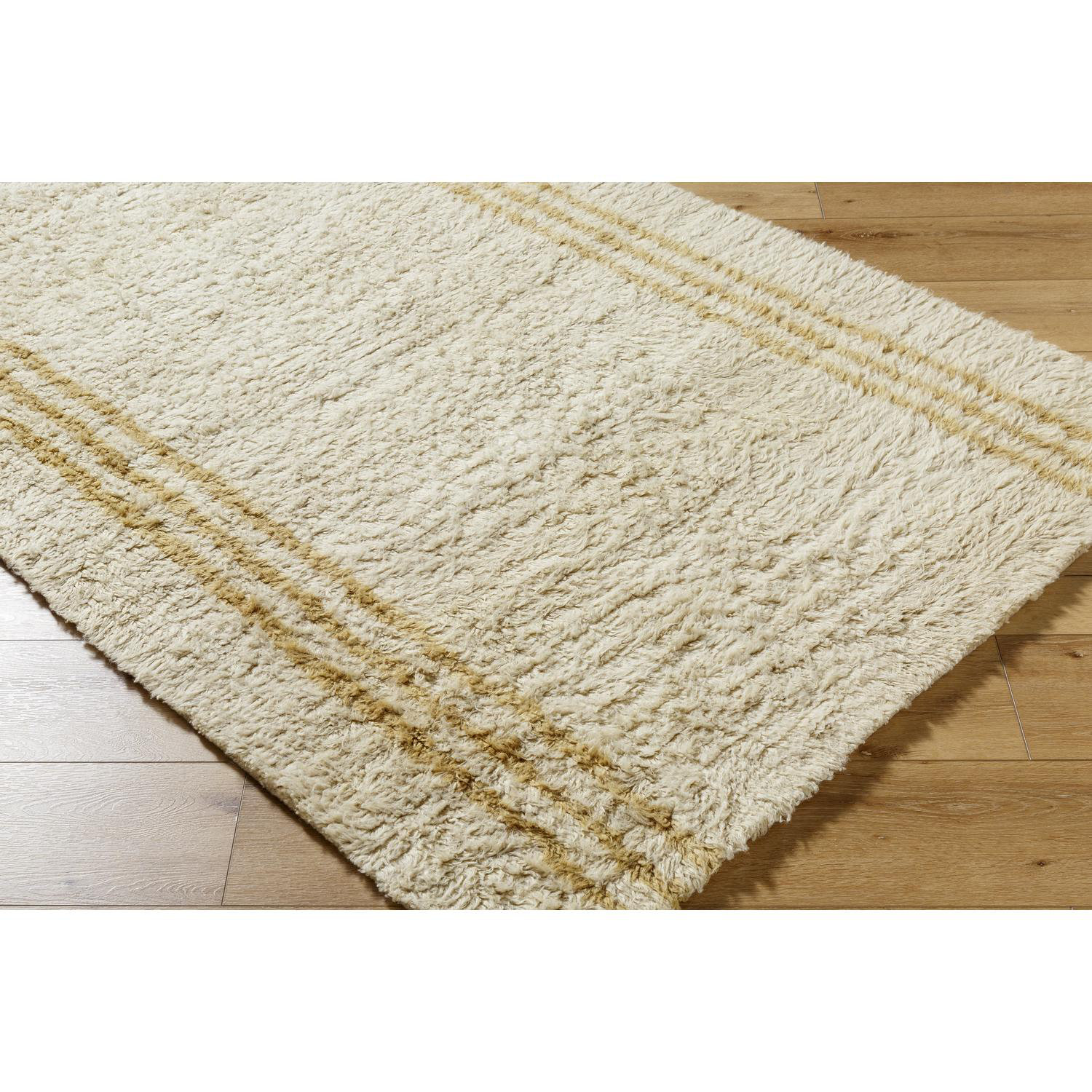 Hand-Tufted Striped Shag Rug, Rectangle 2' x 3'