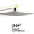 Brushed Gold 10 Inch Wall Mounted Shower System With Adjustable Head, Built - In Flow Control, And Corrosion Finish For Bathroom Luxury Lever Handle, Diverter, Scald Protection Upgrade