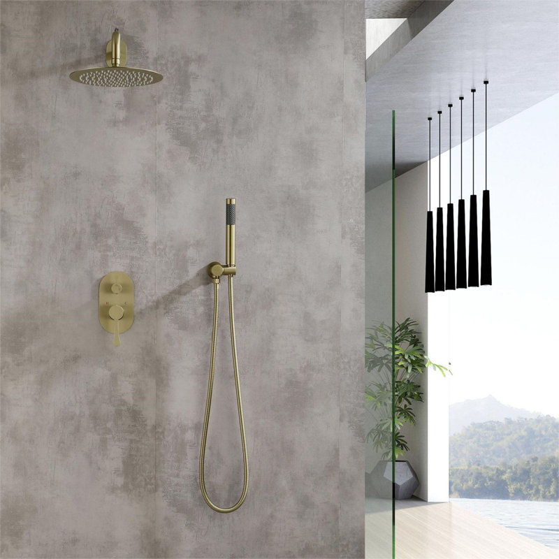 All-In-One Kit with Rough in-Valve, Brushed Gold