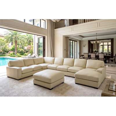 Gabriel 6 - Piece Genuine Leather Match Sectional