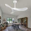Ventilateur de plafond moderne blanc 36 pouces