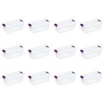 Homz 31 Quart Holiday Plastic Storage Container Bin with Latching Lid, 4 Pack