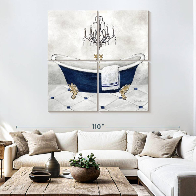 Kerrick Navy Blue Bath II, 74" H x 74" W