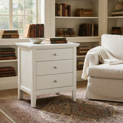 Table de chevet élégante blanche