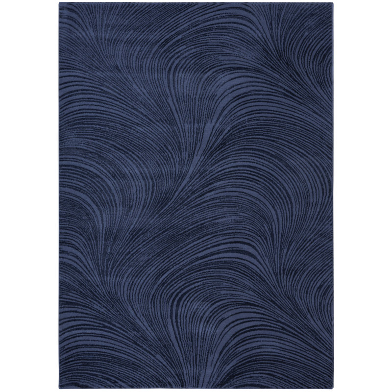 DKNY Central Park West 5'3" x 7'3" Navy Modern Indoor Rug, Rectangle 5'3" x 7'3", Navy