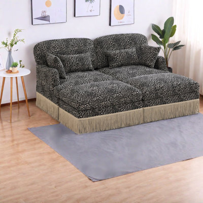 Canapés modulaires à assise profonde, salon moderne léopard chenille