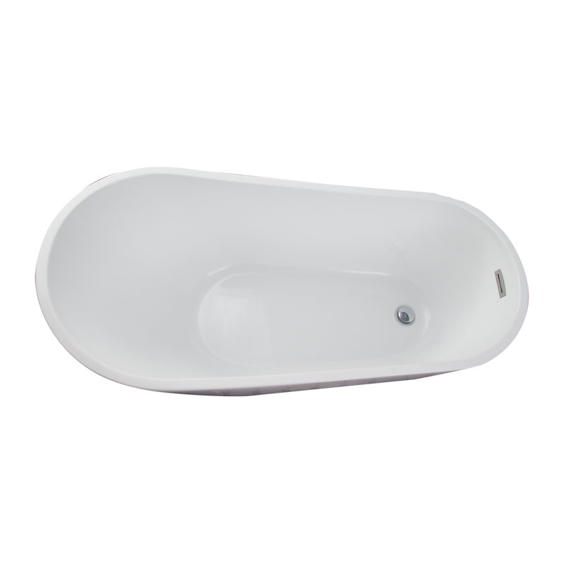 Lorenzo 60'' x 27.5'' Soaking Acrylic Bathtub, Matte Black