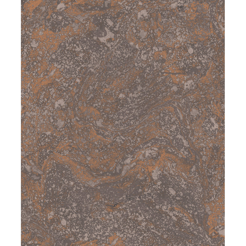 Marble 1m x 53cm Metallic Wallpaper Roll, Black/Copper