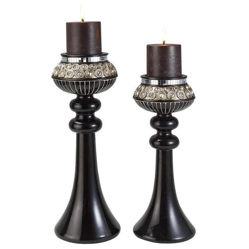 Ensemble de chandelles en plastique 2 pièces Flowery Branch