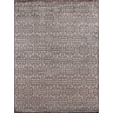 Bamboo Silk Geometric Area Rug in Brown