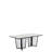 Ricardo Marble Rectangle Top Dining Table  – White Marble Top with Matte Black Base