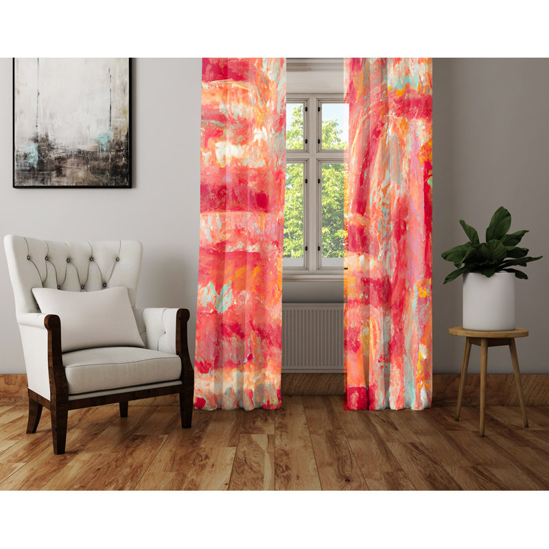 Annancy Semi Sheer Curtain Panel Pair, 20" W x 61" L