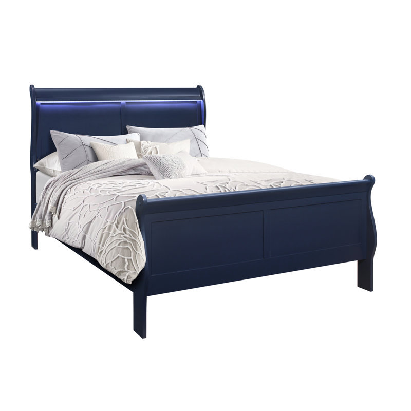 Sleigh Bed with Led