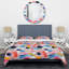Ensemble de housse de couette bleu et rose Mid-Century-757452078