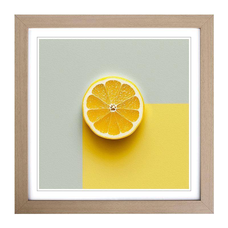 Lemon Fruit Minimalism - Framed Print